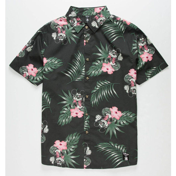 Neff Other - Disney x Neff Short Sleeve Button Up Mens Small Mickey Tropical Floral Poolside
